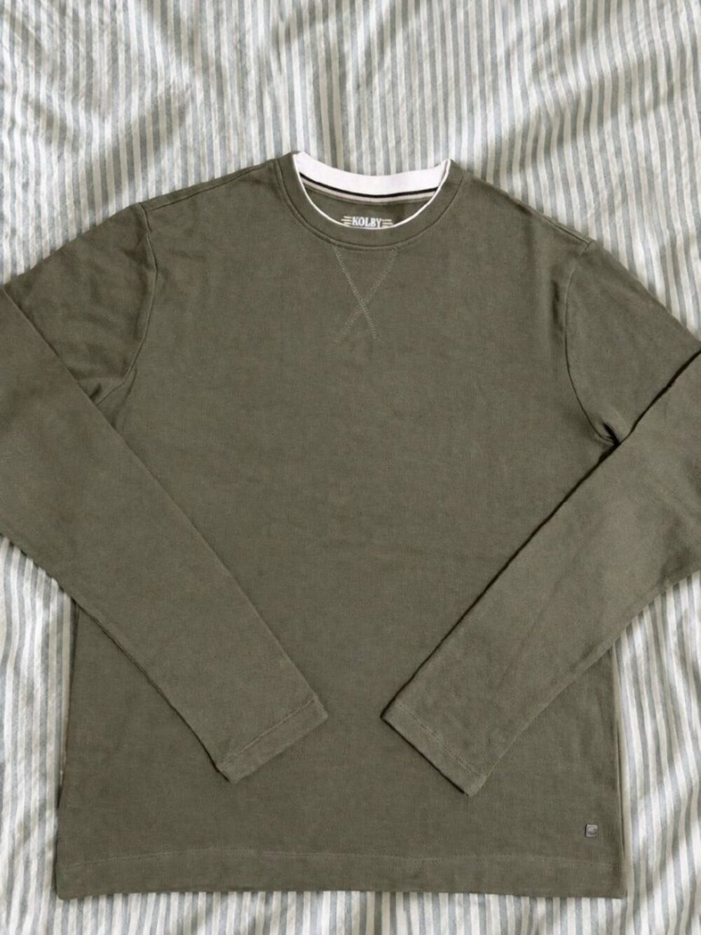 New KOLBY Waffle Knit Raglan Long Sleeve Crew Neck Top
